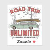 Wegentransport onbeperkte autocamping | Afgesneden Sticker (Vel)