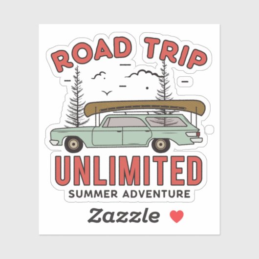 Wegentransport onbeperkte autocamping | Afgesneden Sticker (Vel)