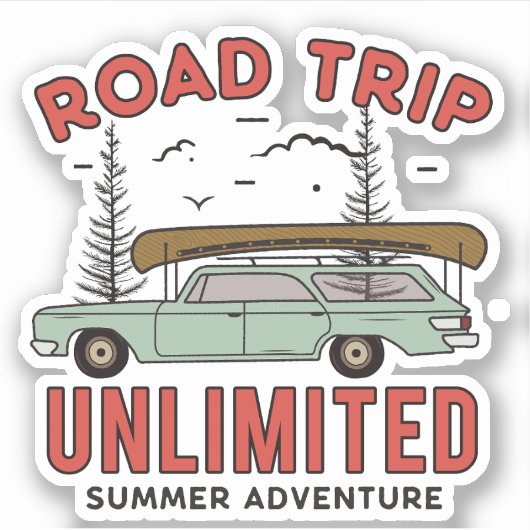 Wegentransport onbeperkte autocamping | Afgesneden Sticker (Voorkant)
