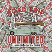 Wegentransport onbeperkte autocamping | Afgesneden Sticker