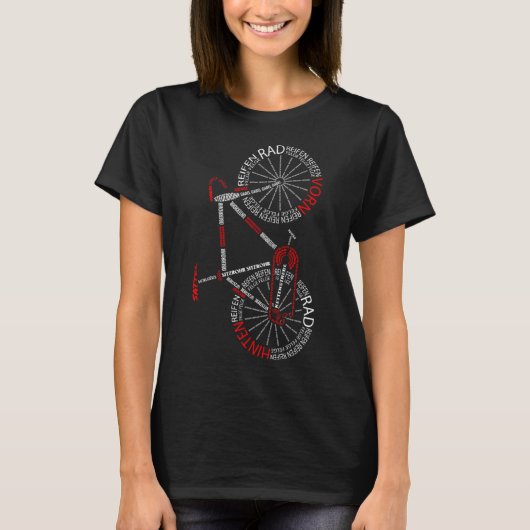 Wegfiets anatomie Duitse fietsonderdelen T-shirt (Voorkant)