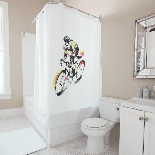 Wegfiets Douchegordijn (In situ)