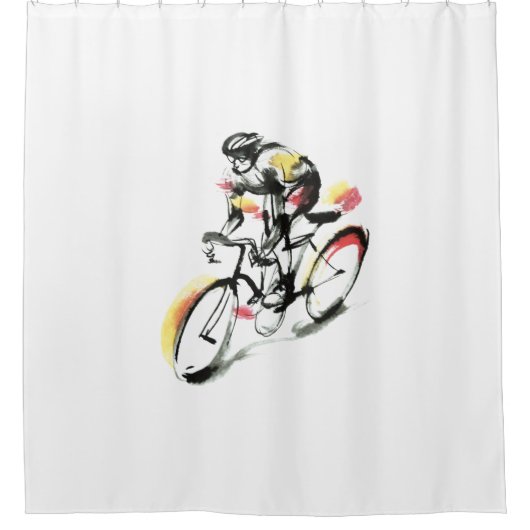 Wegfiets Douchegordijn (Voorkant)