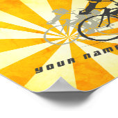 Wegfietsers met Retro Sunburst Biking Business Poster (Hoek)