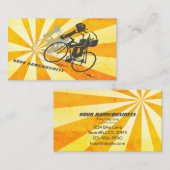 Wegfietsers met Retro Sunburst Biking Visitekaartje (Voorkant / Achterkant)