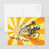 Wegfietsers met Retro Sunburst Fietsen Bedankt Briefkaart (Voorkant / Achterkant)