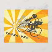 Wegfietsers met Retro Sunburst Fietsen Bedankt Briefkaart (Voorkant)