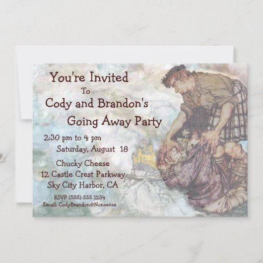 Weggaan partijuitnodiging FairyTale Giant Packs Kaart (Voorkant)