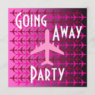 Weggaan van de partij het Plane Roze van de Uitnod Kaart