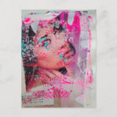 Weggegooide dame abstracte mixed media collage briefkaart (Voorkant)
