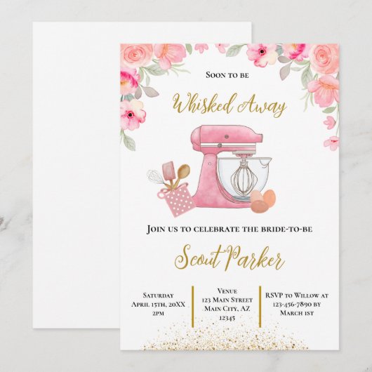 weggespoeld roze Vrijgezellenfeest Kaart (Voorkant / Achterkant)