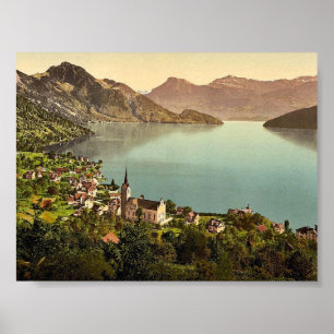Weggis, Rigi, Zwitserland klassieke Photochrom Poster
