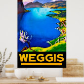 Weggis, uitzicht op het Lucerne-meer, Zwitserland Poster (Keuken)