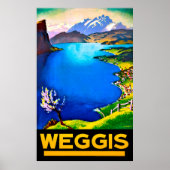 Weggis, uitzicht op het Lucerne-meer, Zwitserland Poster (Voorkant)