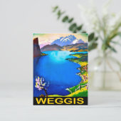 Weggis, uitzicht op het Vierwaldstättersee, Zwitse Briefkaart (Staand voorkant)