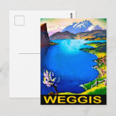 Weggis, uitzicht op het Vierwaldstättersee, Zwitse Briefkaart (Voorkant / Achterkant)