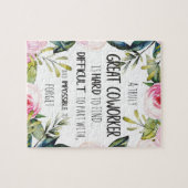 Weggooien cadeau voor collega's die afscheid nemen legpuzzel (Horizontaal)