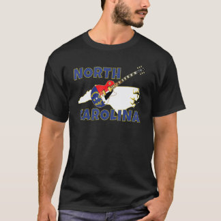 Wegkaart van North Carolina The Tarheel State NC-v T-shirt