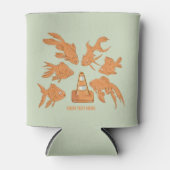 Wegkegels en oranje goudvissen blikjeskoeler (Voorkant)