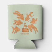 Wegkegels en oranje goudvissen blikjeskoeler (Achterkant)