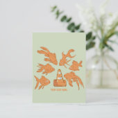 Wegkegels en oranje goudvissen briefkaart (Staand voorkant)