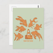 Wegkegels en oranje goudvissen briefkaart (Voorkant / Achterkant)
