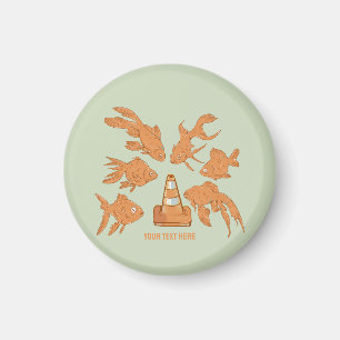 Wegkegels en oranje goudvissen magneet