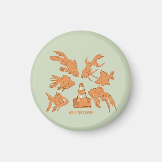 Wegkegels en oranje goudvissen magneet (Voorkant)