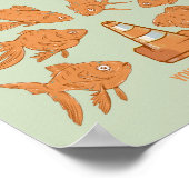 Wegkegels en oranje goudvissen poster (Hoek)