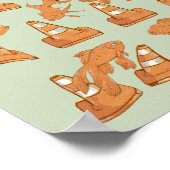 Wegkegels en oranje goudvissen poster (Hoek)