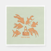 Wegkegels en oranje goudvissen servet (Voorkant)