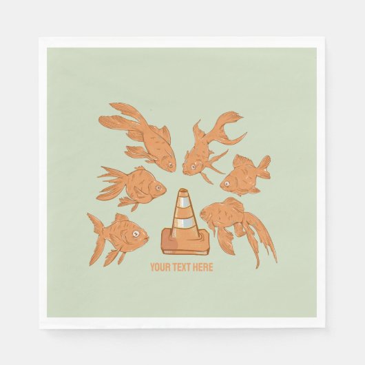 Wegkegels en oranje goudvissen servet (Voorkant)