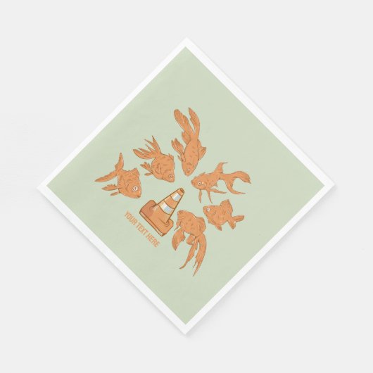 Wegkegels en oranje goudvissen servet (Hoek)