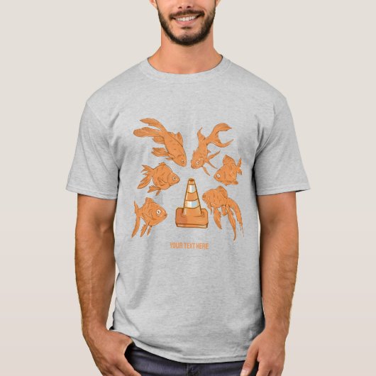 Wegkegels en oranje goudvissen t-shirt (Voorkant)