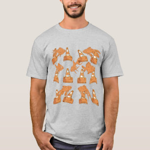 Wegkegels en oranje goudvissen t-shirt