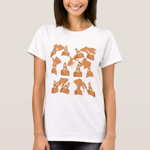 Wegkegels en oranje goudvissen t-shirt