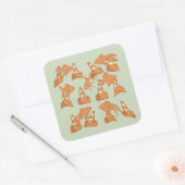 Wegkegels en oranje goudvissen vierkante sticker (Envelop)