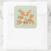 Wegkegels en oranje goudvissen vierkante sticker (Tas)