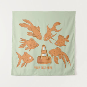 Wegkegels en oranje goudvissen wandkleed