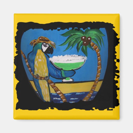 Wegkwijnende Papegaaien Magneet (Voorkant)