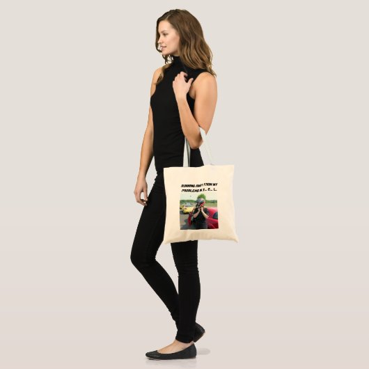 WEGLOPEN VAN MIJN PROBLEMEN IN 3... 2... 1... TOTE BAG (Voorkant (model))