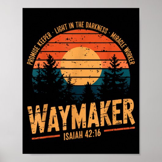 Wegmaker Beloftehouder Wonderwerker God Christelij Poster (Voorkant)