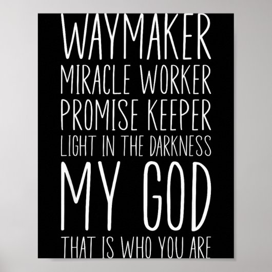 Wegmaker Wonderwerker Beloftenhouder Mijn God Chri Poster (Voorkant)