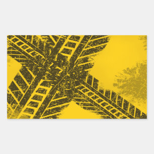 Wegmarkering voor zwarte banden met hoogspanning rechthoekige sticker