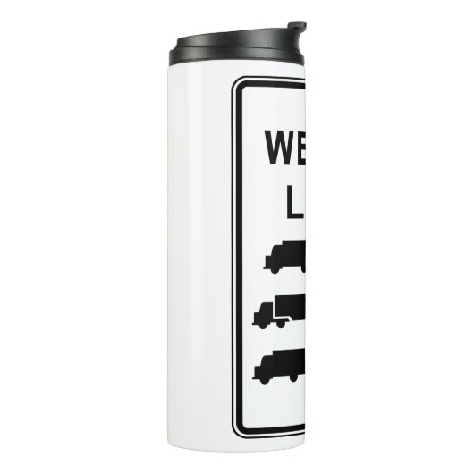 Wegmarkering vrachtwagengewicht thermosbeker (Gedraaid links)