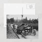 Wegploeg aan het werk, 1925 briefkaart (Voorkant / Achterkant)