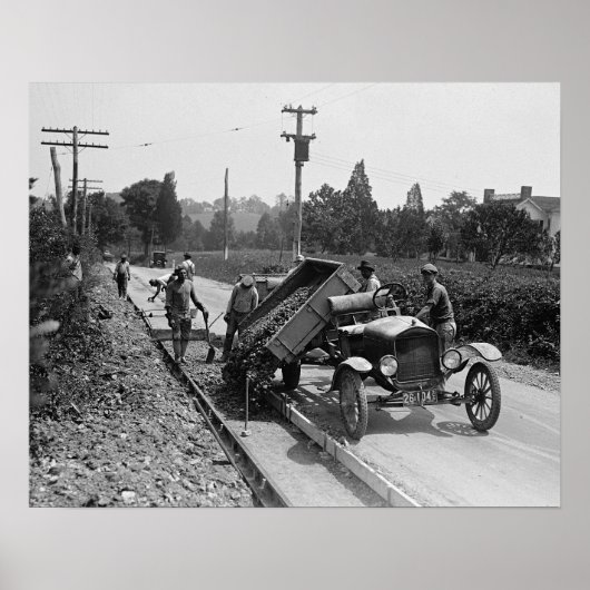 Wegploeg aan het werk, 1925 poster (Voorkant)