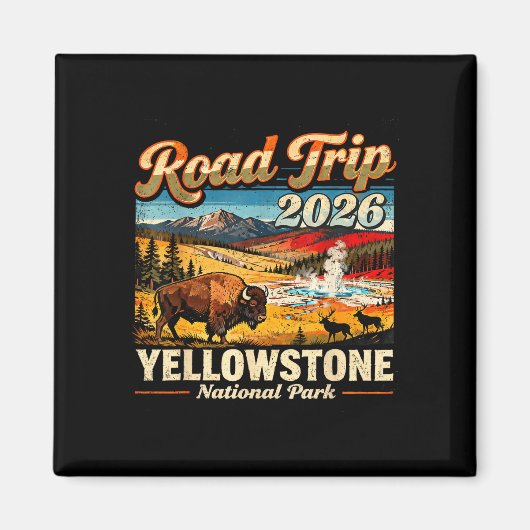 Wegreis 2026 yellowstone national park buffel magneet (Voorkant)