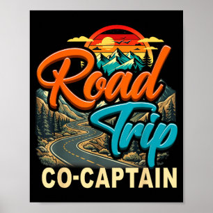 Wegreis co-captain reizende familie kamperen poster
