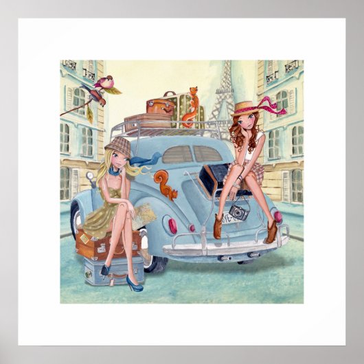 Wegreis door Parijs meisjes Poster (Voorkant)